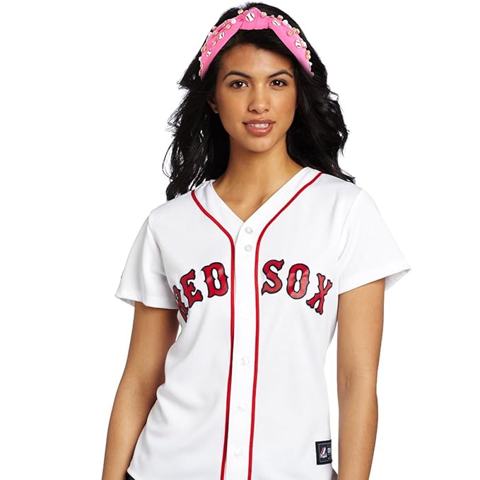 Baseball Headbands for Women Crystal Baseball Embellished Wide Top Knot Headband for Women Game Day Hair Accessories (Hot Pink)