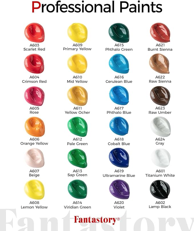 Fantastory Acrylic Paint Set 24 Classic Colors - Image 3