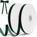 Dark Green Velvet Ribbon, 0.39 Inch x 20 Yards Single Faced Green Ribbon by TennWell