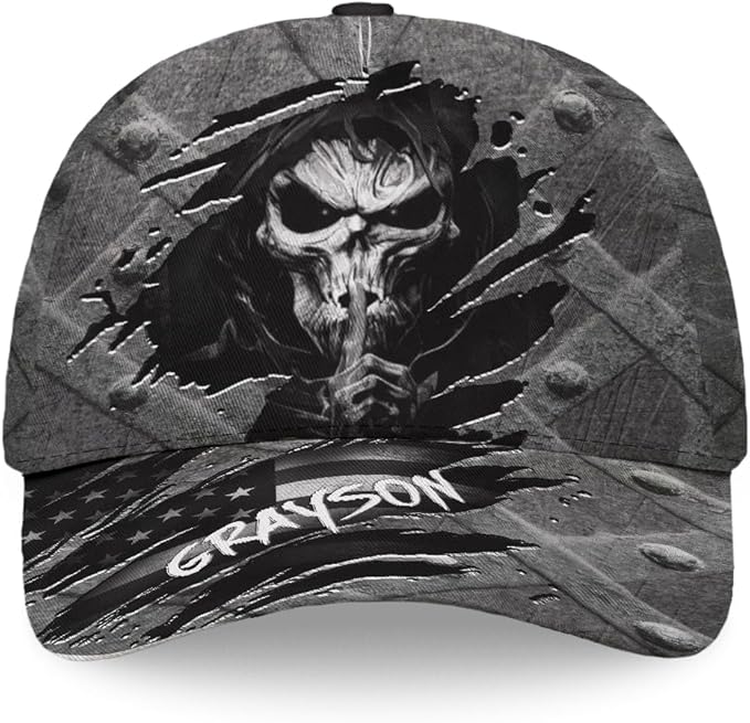 Baseball Cap for Men Women, Skull Cap for Men, Skeleton Gothic Horror Adjustable Strap Sports Soft Caps Outdoor