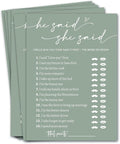 Minimalist Green Wedding Party Supplies: 25 Guest Bridal Shower Games by Wybgno