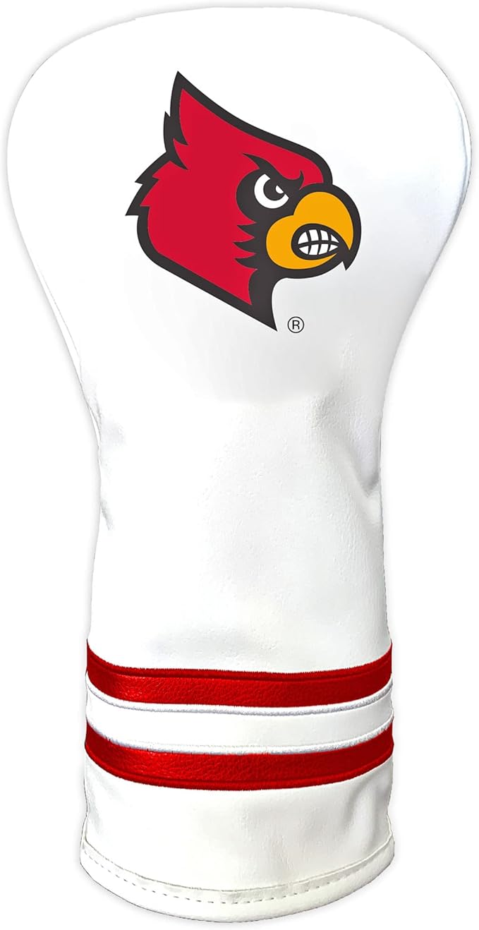 Team Golf NCAA White Vintage Driver Golf Club Headcover, Form Fitting Design, Retro Design