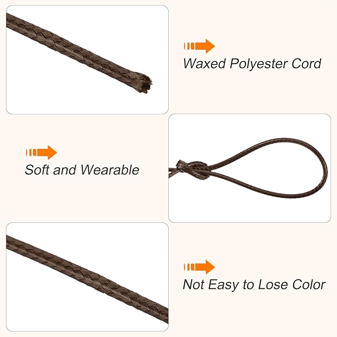 MECCANIXITY Waxed Cord 2mm Waxed Polyester Cord 11 Yard Wax String - Image 3