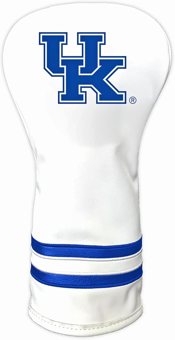 Team Golf NCAA White Vintage Driver Golf Club Headcover, Form Fitting Design, Retro Design