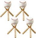 TIHOOD Baseball Stand Baseball Stand Holder Wooden Base Ball Stand Display Holder