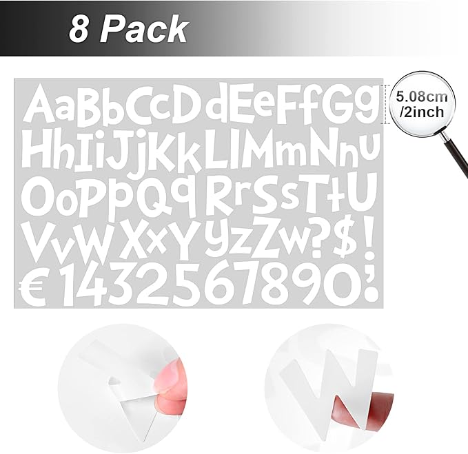 TaoBary 544 Pcs 2 Inch 16 Sheets Large Letter Stickers, Upper and Lower Case - Image 2