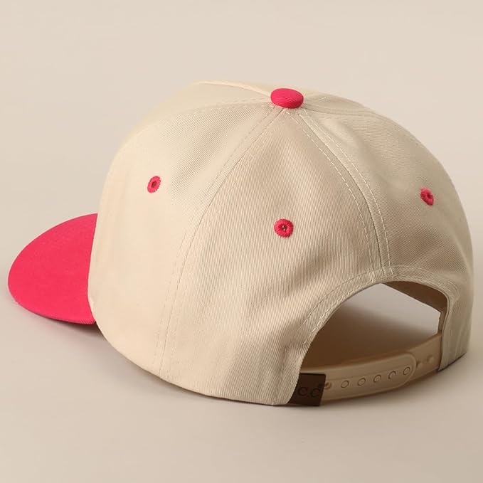 MIRMARU Two-Tone Vintage Canvas Trucker Hats for Men & Women, Adjustable Size Baseball Caps with Trendy Embroidered Design
