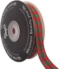 Micomon Christmas Ribbon Gingham Checkered Ribbon 25 Yards Plaid Ribbon by Micomon