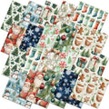 Hahafelt 10 Pcs Watercolor Christmas Quilting Fabric Bundles 20 x 20 Inch