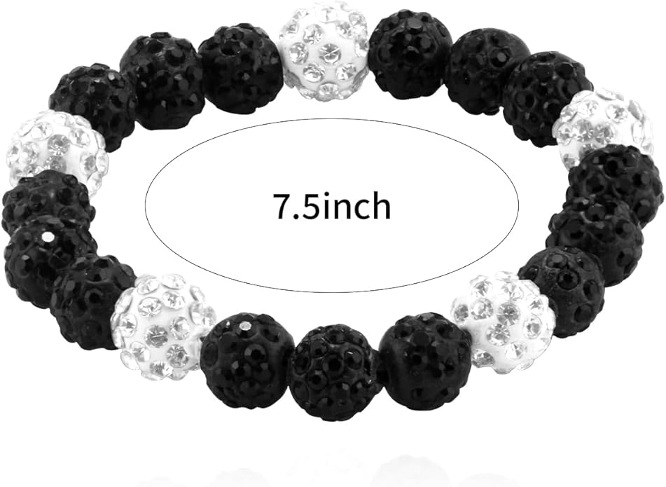 Baseball Bracelet for Women Men Baseball Mom Accessories Essentials Stuff Sparking Bead Bracelet Jewelry Baseballs Sport Fan Bracelet for Sports Game Team
