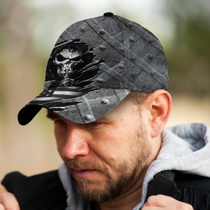 Baseball Cap for Men Women, Skull Cap for Men, Skeleton Gothic Horror Adjustable Strap Sports Soft Caps Outdoor