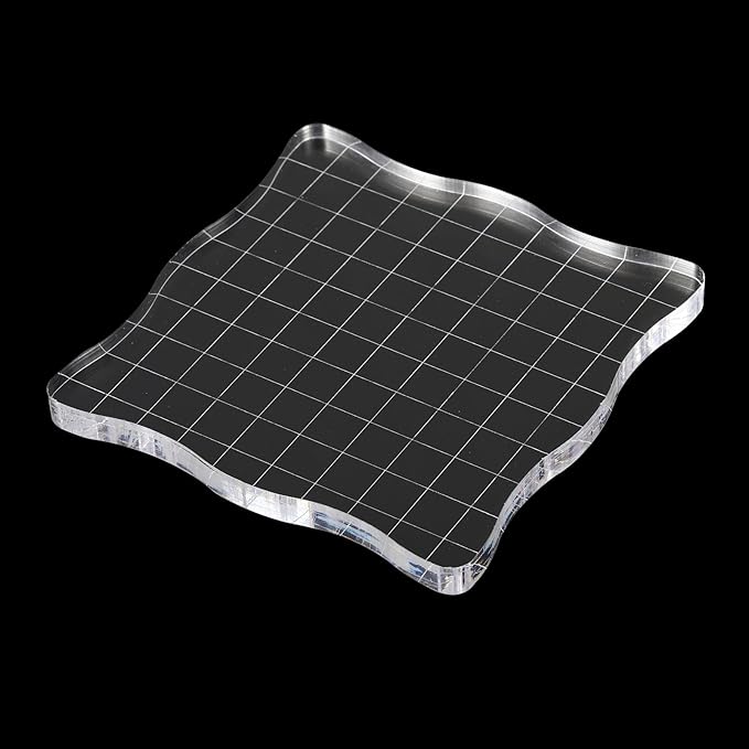PATIKIL 4" x 4" Acrylic Stamp Block, 2 Pack Clear Stamping Block - Image 4