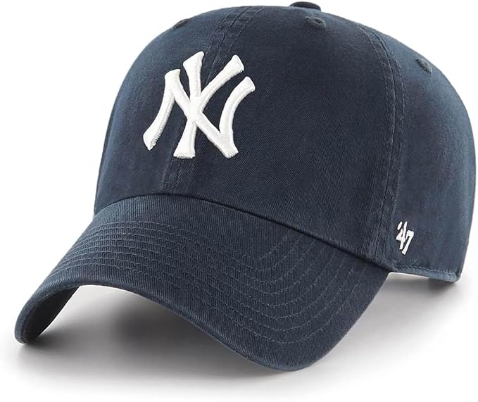 47 Brand MLB Team Color Home Primary Logo Clean Up Adjustable Baseball Cap Hat, Adult One Size Fits All