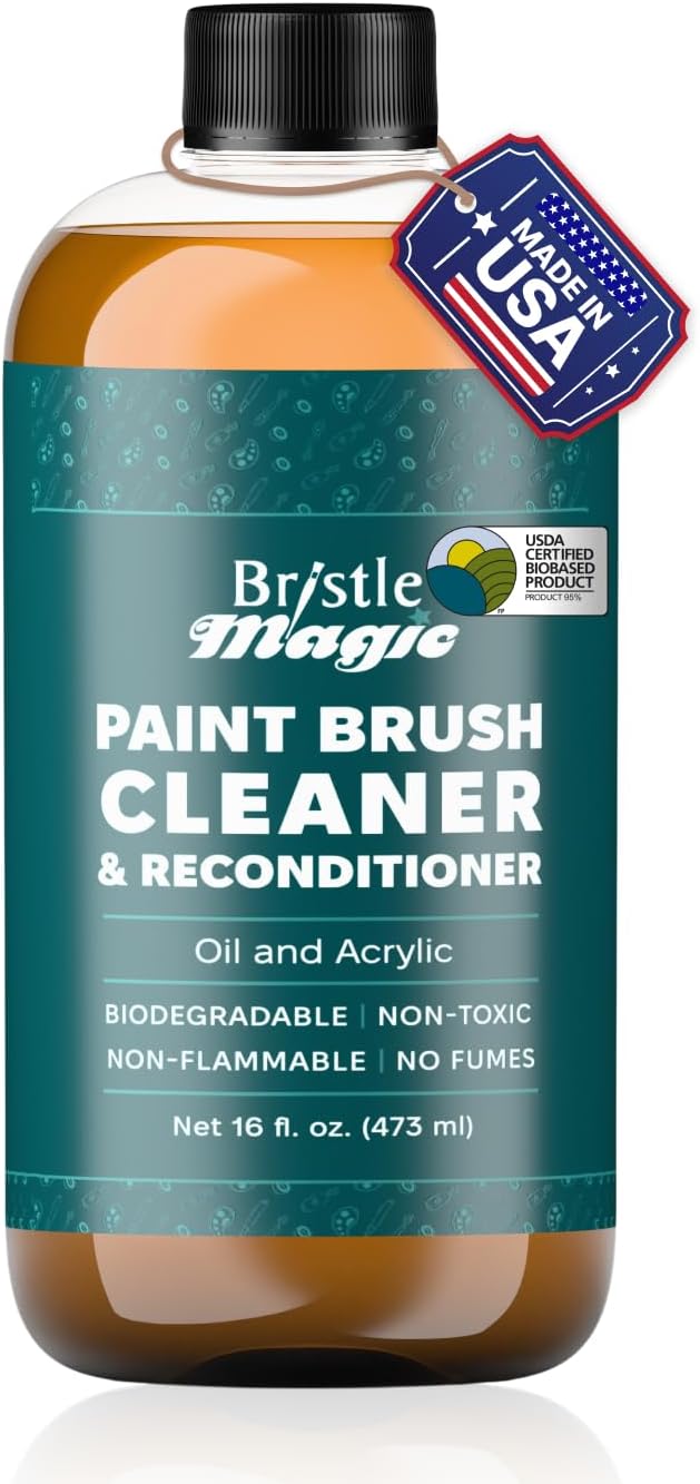 Oil Paint Brush Cleaner and Restorer-Paintbrush Cleaner by BRISTLEMAGIC