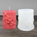 Flower Cylinder Candle Mold Floral Leaf Pillar Thick Silicone Mold by PRETTYLIFE