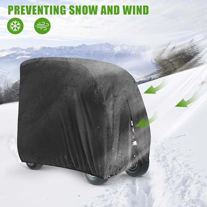 KISEER 4 Passenger 420D Waterproof Golf Cart Cover fits EZ GO Club Car Yamaha, Sunproof Dustproof