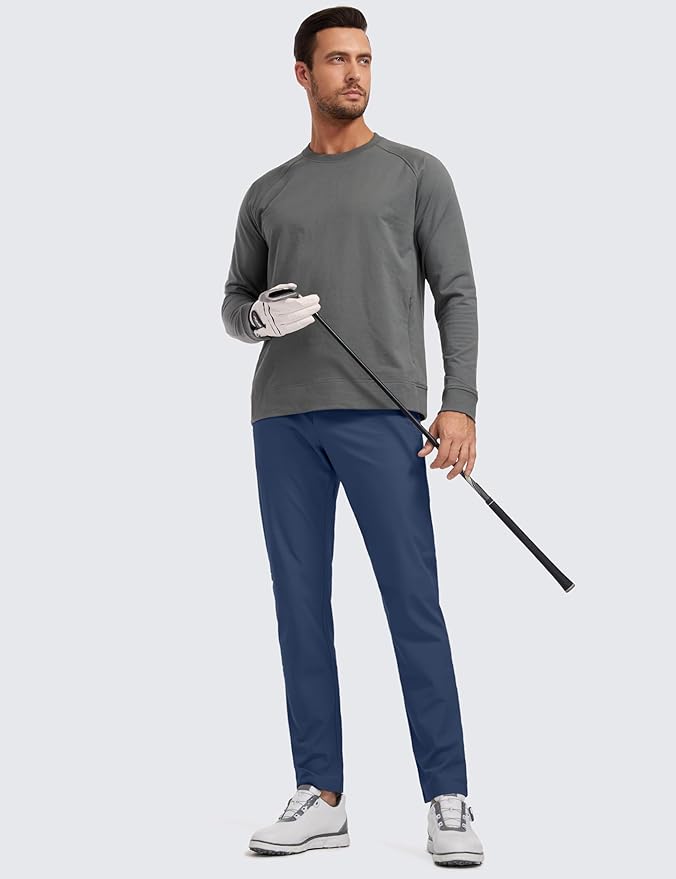 CRZ YOGA All Day Comfy 5-Pocket Golf Pants for Men - 28"/30"/32"/34" Quick Dry Lightweight Casual Work Stretch Trousers
