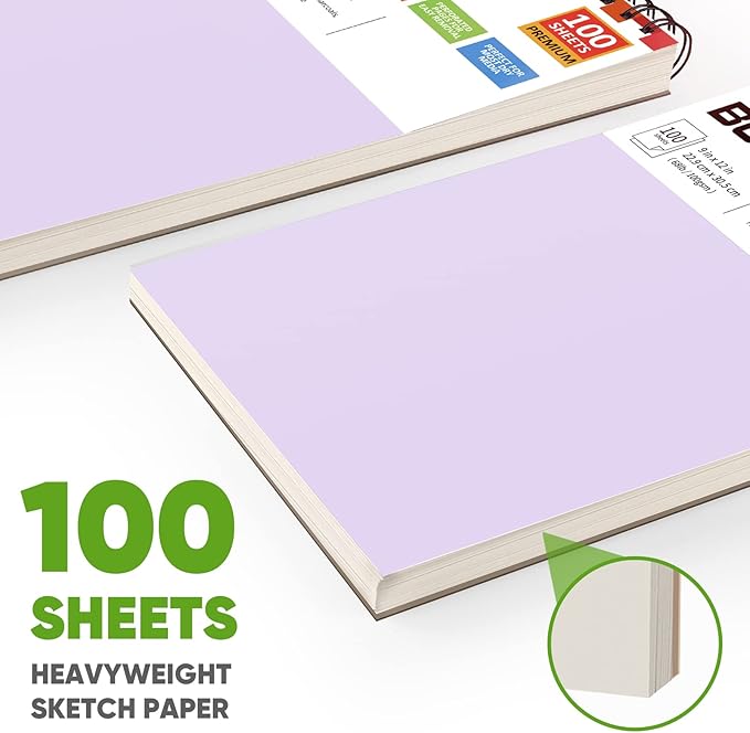 Soucolor 9" x 12" Aesthetic Sketch Book, Japanese Stationary Sketching Supplies - Image 4