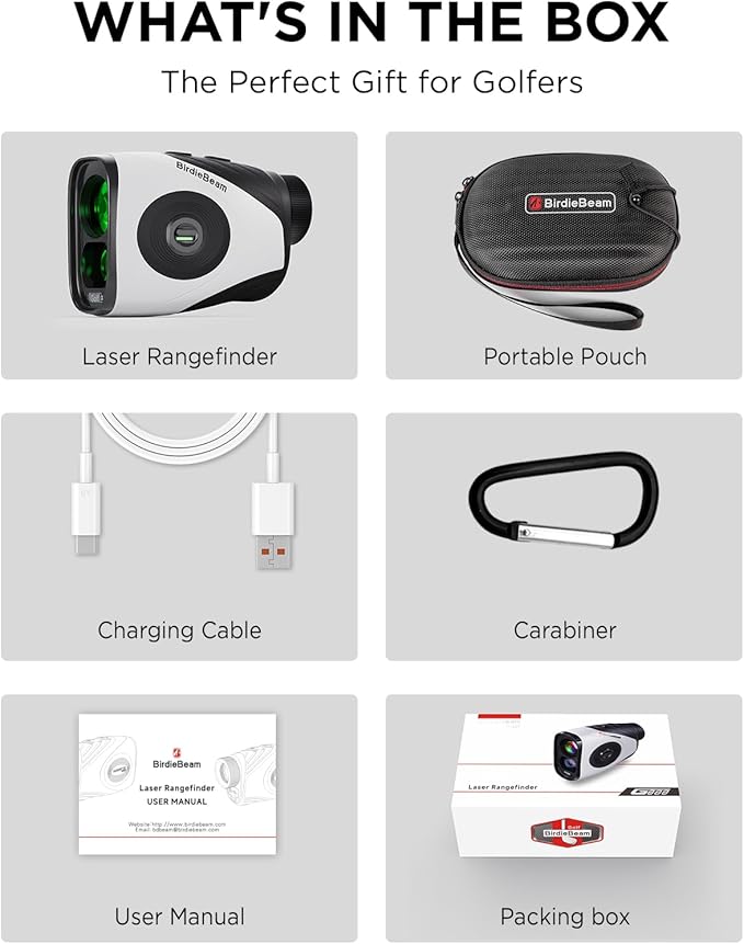 Golf Rangefinder with Slope, 1200Y Laser Range Finder for Golf, 7X Magnification, Flag Lock with Vibration, Magnetic Cart Mount, Ultra-Clear Display, USB-C Rechargeable, Waterproof