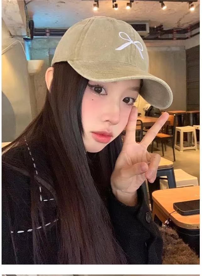 Sumleno Womens Trendy Cute Bow Baseball Cap Y2k Aesthetic Preppy Sun Cap Hiking Travel Trucker Hat Accessories