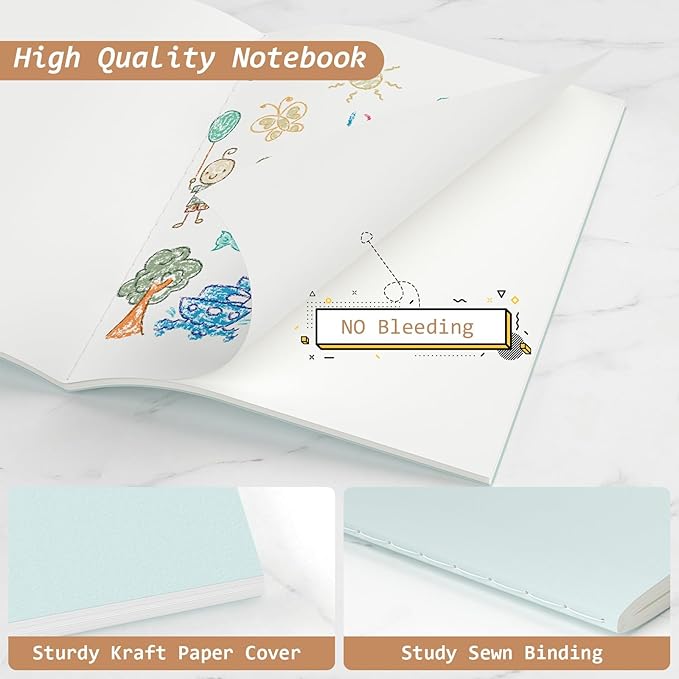 Oucaru Journaling Notebooks A5 Notebook college Blank Sketch Book 16 Pack Small - Image 3