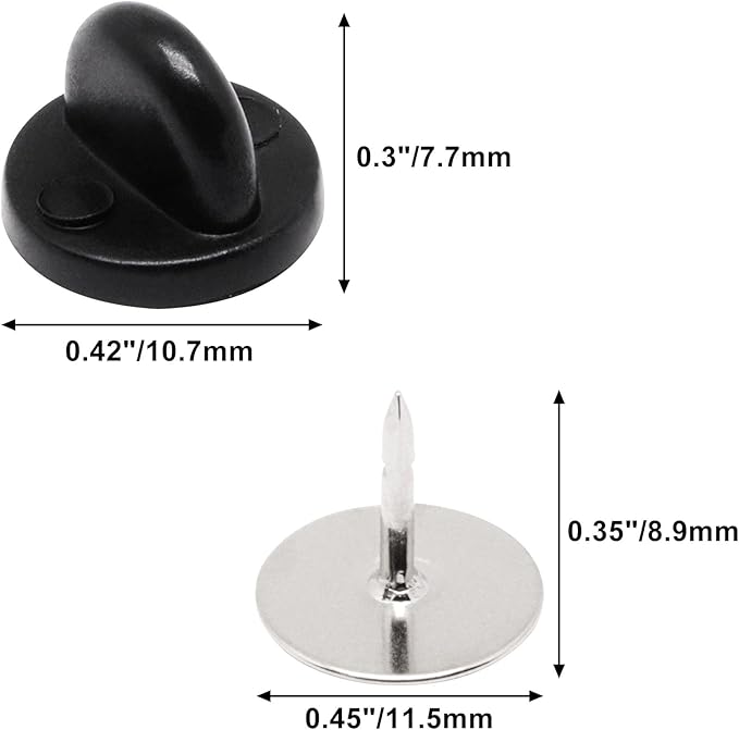 100set Rubber Pin Backs, Blank Pins Scatter Butterfly Clutch Pin Holder Enamel - Image 2