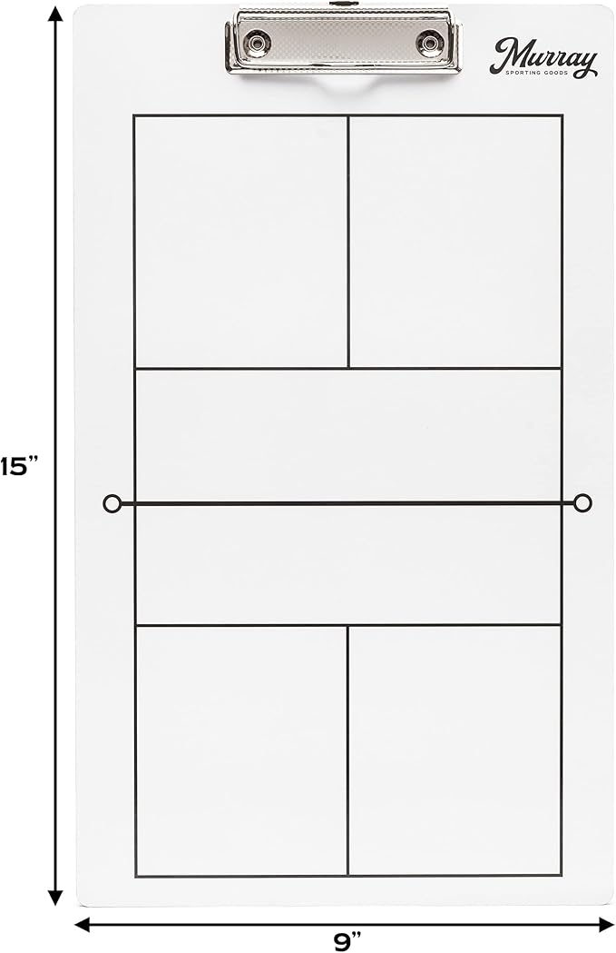 Murray Sporting Goods Dry Erase Coaches Clipboard | Double-Sided Dry Erase White Board
