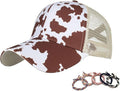Womens Cow Print Baseball Cap Unisex Adjustable Baseball Hat Casual Cotton Sun Hats for Teen Girls