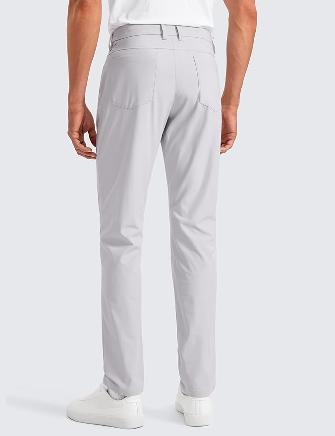 CRZ YOGA All Day Comfy 5-Pocket Golf Pants for Men - 28"/30"/32"/34" Quick Dry Lightweight Casual Work Stretch Trousers