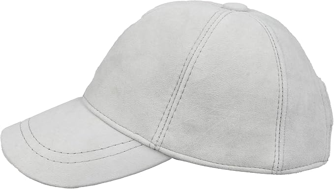 Suede Leather Baseball Cap – Unstructured 6 Panel Adjustable Strapback Hat for Men & Women