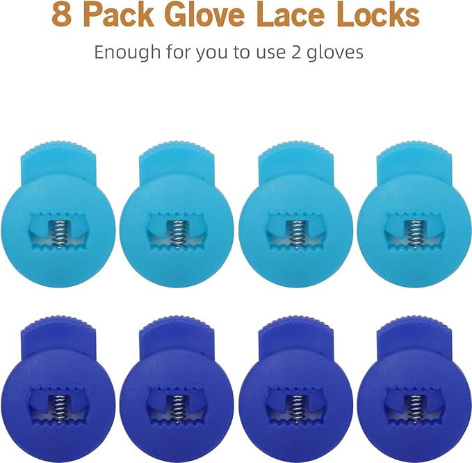 AliBall Glove Locks Baseball, Glove Lace Locks 8 Pack, Never Need Thying Knots Again, Fits All Baseball and Softball Gloves