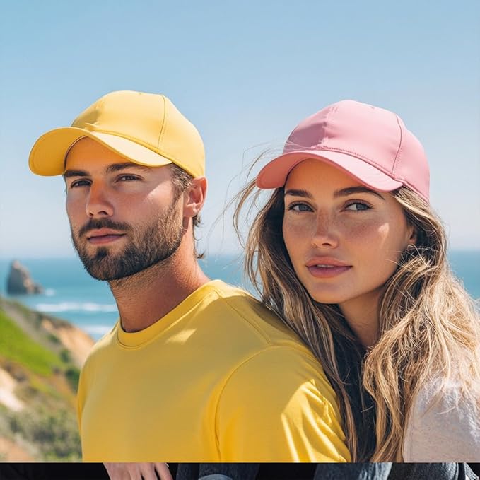 ZH 12 PC 5 Panel Baseball caps, Bulk Baseball caps, Customizable DIY Design, Wholesale Caps, One-Size-Fits-All