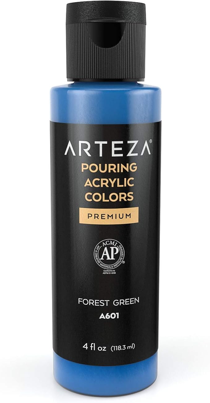 ARTEZA Acrylic Pouring Paint Set of 4 Colors, 4 ounce Bottles, Aqua Tones - Image 4
