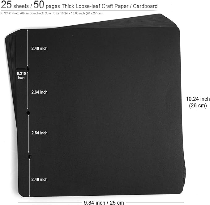 Photo Album DIY Scrapbook, Vintage Leather Cover Three-Ring Binder Family - Image 4