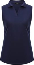 Womens Sleeveless V Neck Golf Polo Shirts