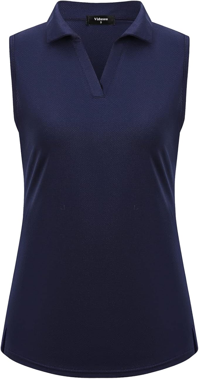 Womens Sleeveless V Neck Golf Polo Shirts