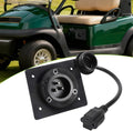AUTOVIC Charger Port Cover Plate Adapter with 120V Plug for Lithium Battery Compatible with EZGO TXT36 Golf Cart