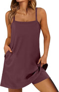 ANRABESS Women Summer Dress 2026 Beach Vacation Outfits Tennis Athletic Workout Romper Dress Built in Shorts Travel Clothes
