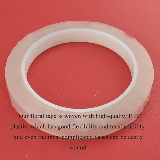 HAHIYO Clear 0.5Inch Wide 1Rolls Floral Tape Waterproof Florist Tape Flower - Image 5