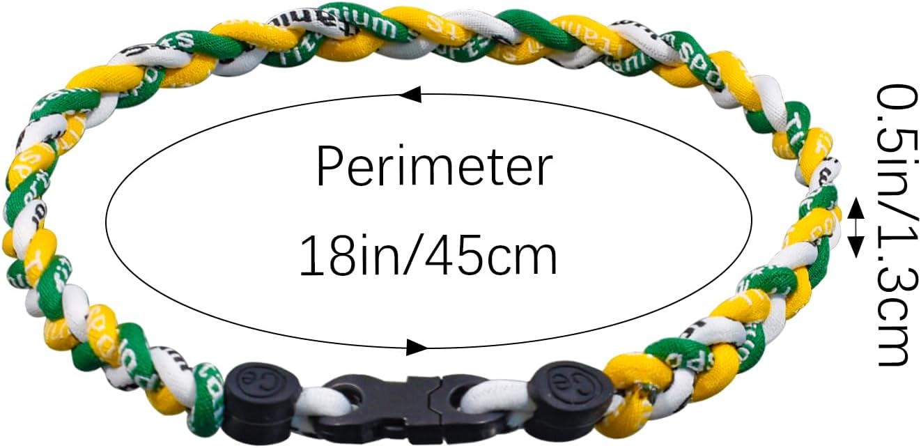 18inch Baseball Necklace,Fashion Tri-Braided Rope Tornado Necklace for Sports Fan