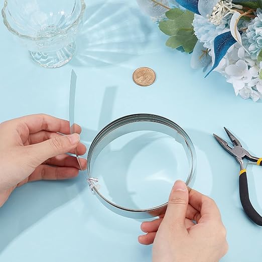 BENECREAT 9.84 Feet 32Gauge Flat Nickel Silver Wire, 18mm Wide Flat Bezel White - Image 3