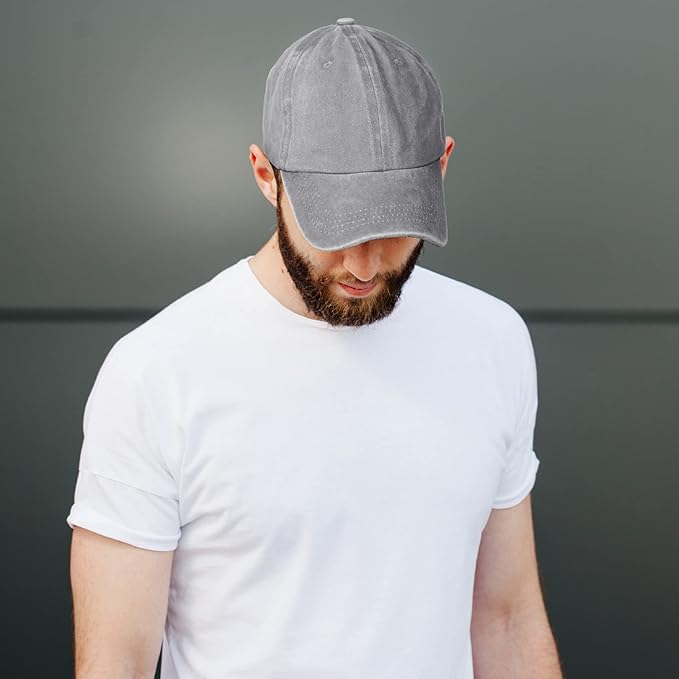 5 Pieces Unisex Cotton Vintage Baseball Cap Low Profile Unstructured Baseball Hat Washed Distressed Twill Adjustable Dad Hat