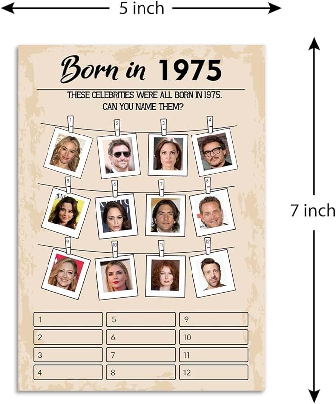 50th Birthday Party Games, Born in 1975 Games, Birthday Party Supplies - Image 2
