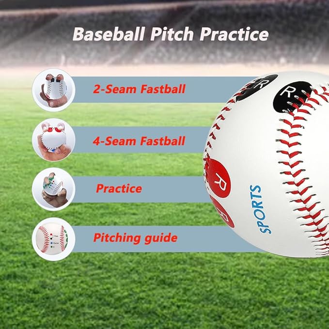 LOOEEL 4 PCS Pitch Practice,Training Baseball Pitching Grip Pitch Practice,Finger Placement Markers Baseball Training Equipment for Teenagers Beginners to Learn Multiple Baseball Grips.-Soft/Hard