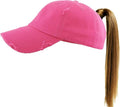 Classic Plain Ponytail Messy High Bun Headwear Adjustable Cotton Trucker Mesh Glitter Hat Baseball Cap