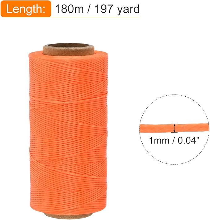 MECCANIXITY Waxed Thread, 197 Yard 1mm 210D Flat Wax Thread Polyester Waxed - Image 2