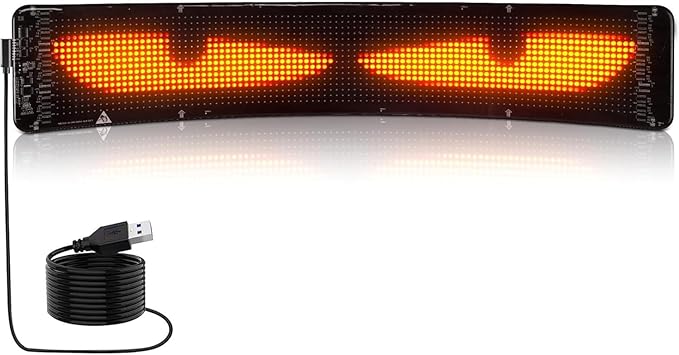 10L0L Golf Cart Devil Eyes Light Sign, Programmable Flexible Screen for Windshield, DIY Dynamic Programmable with App Control,Window Screens for Festivals, Daily