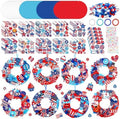 Hollowfly 48 Sets Patriotic Craft Kit, 4th of July Wreath DIY Paper