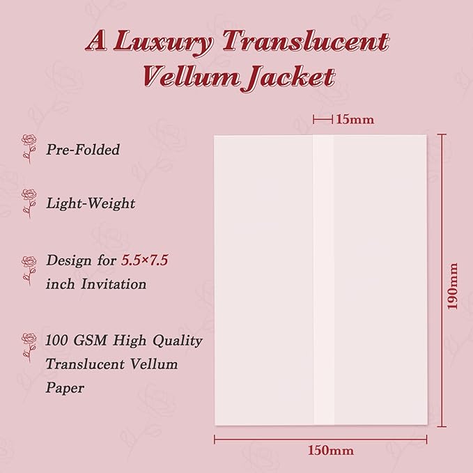 120 Pack Pre-Folded Vellum Jackets - Image 2