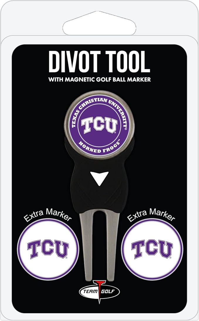 Team Golf NCAA Divot Tool with 3 Golf Ball Markers Pack, Markers are Removable Magnetic Double-Sided Enamel
